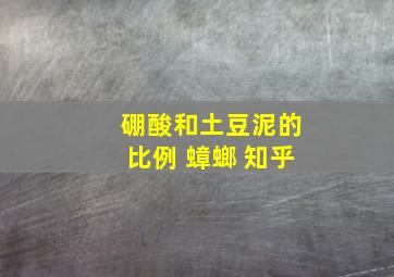 硼酸和土豆泥的比例 蟑螂 知乎